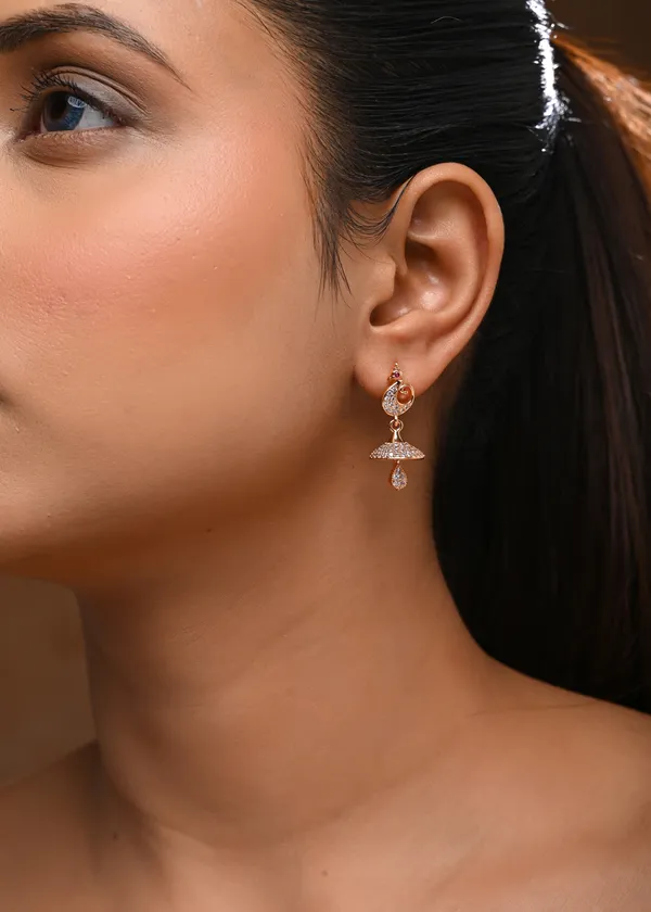 Rose_Gold-Toned_Cubic_Zirconia_Peacock_Jhumka_Earrings