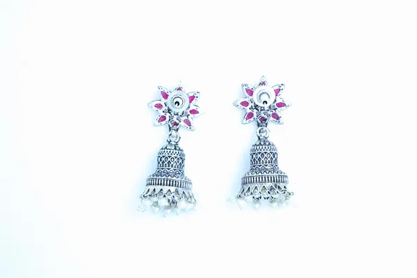 Pink_Silver_Oxidized_Earring
