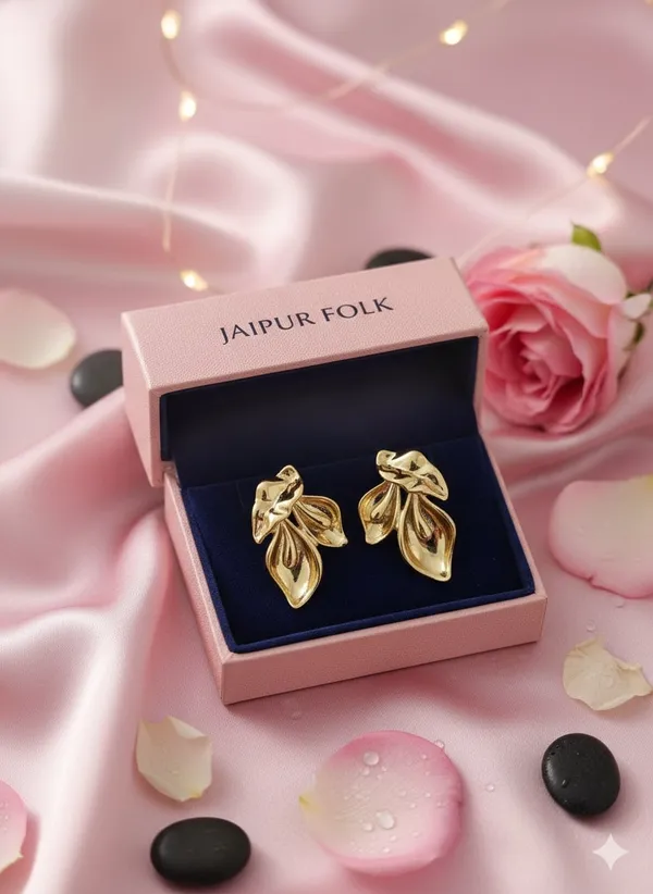 Gold_Tone_Sculpted_Leaf_Drop_Stud_Earrings