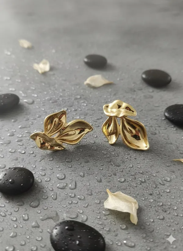 Gold_Tone_Sculpted_Leaf_Drop_Stud_Earrings