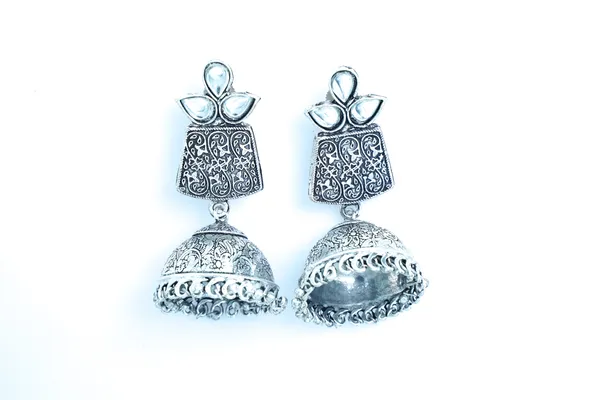 Silver_Oxidized_Jhumki_Earring