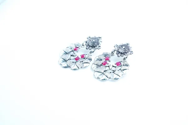 Pink_Silver_Oxidized_Earring