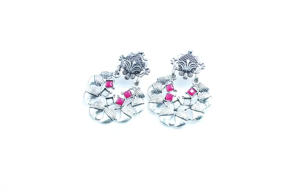 Pink_Silver_Oxidized_Earring