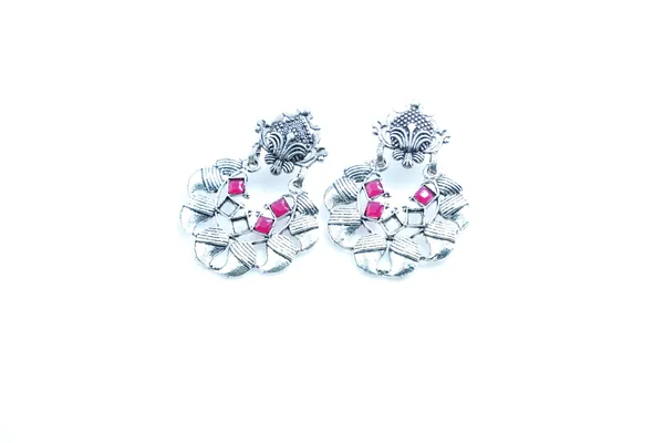 Pink_Silver_Oxidized_Earring