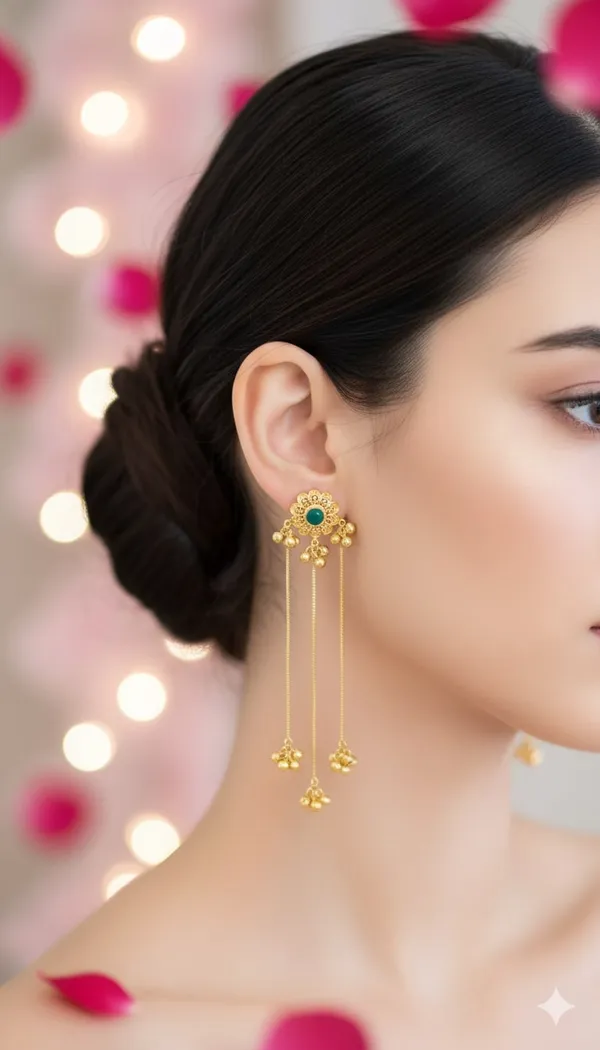 Antique_Gold_Floral_Drop_Jhumki_Earrings