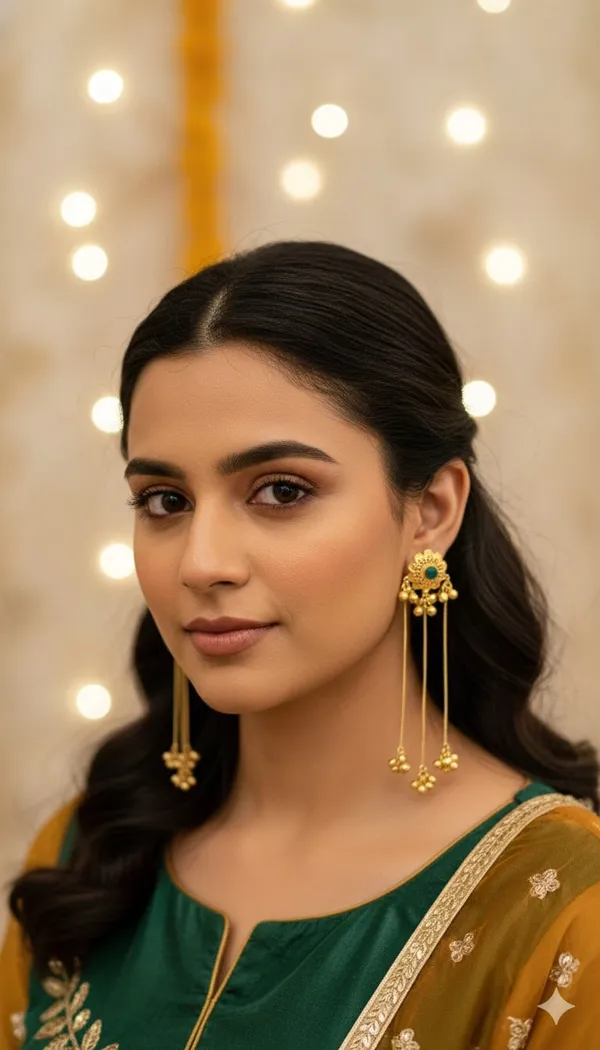 Antique_Gold_Floral_Drop_Jhumki_Earrings