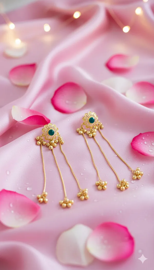 Antique_Gold_Floral_Drop_Jhumki_Earrings