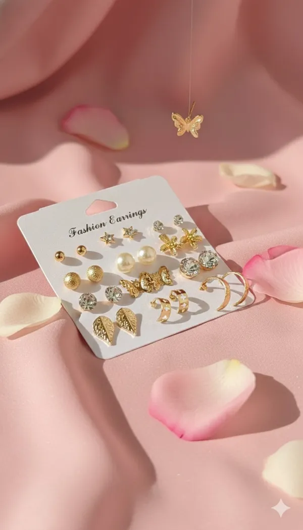 Set_of_12_Pairs_Gold-Toned_&_Stone-Studded_Fashion_Earrings
