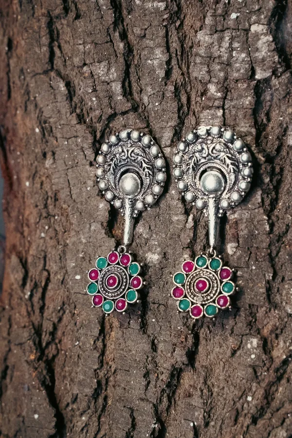 Silver_Oxidised_Jhumki_Earring