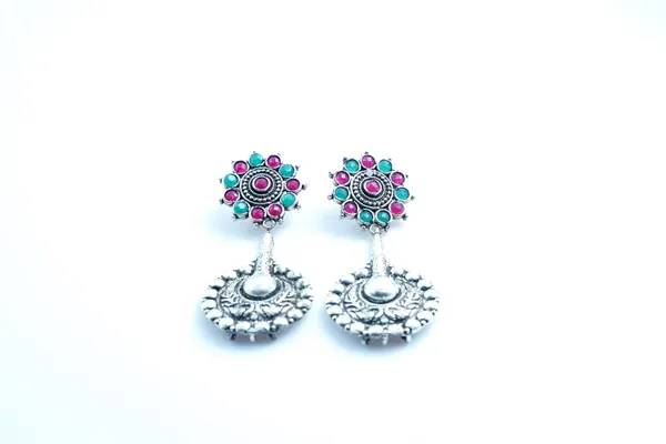 Silver_Oxidised_Jhumki_Earring