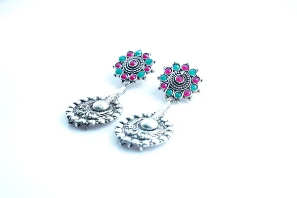 Silver_Oxidised_Jhumki_Earring