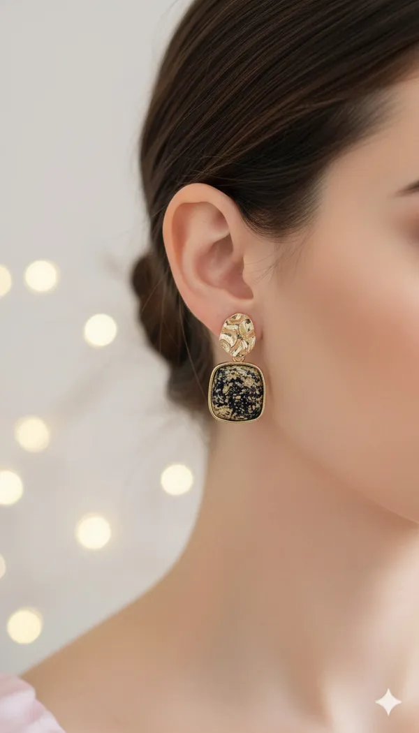 Gold_Tone_Textured_Stone_Drop_Stud_Earrings