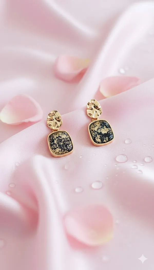 Gold_Tone_Textured_Stone_Drop_Stud_Earrings