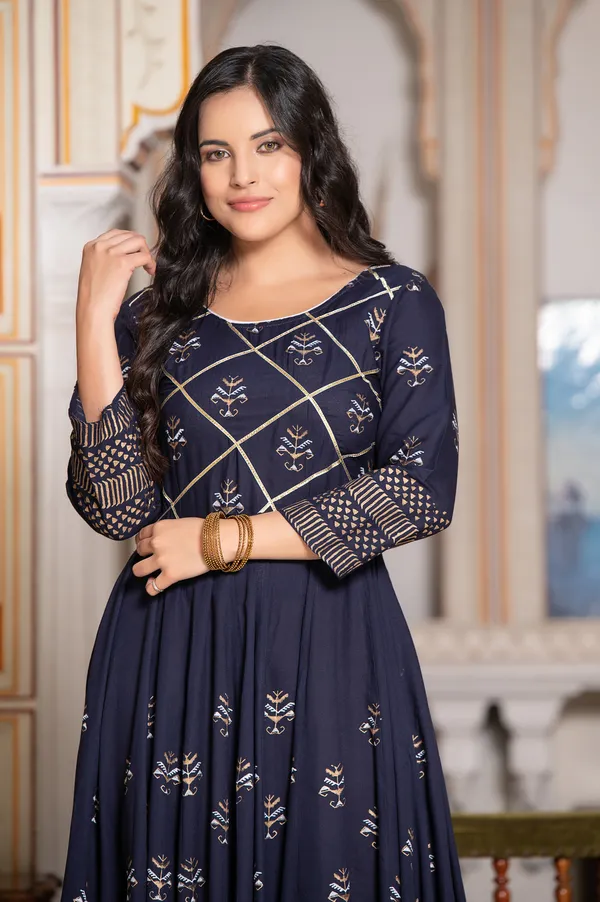 Blue_Block_Printed_Anarkali_Kurta