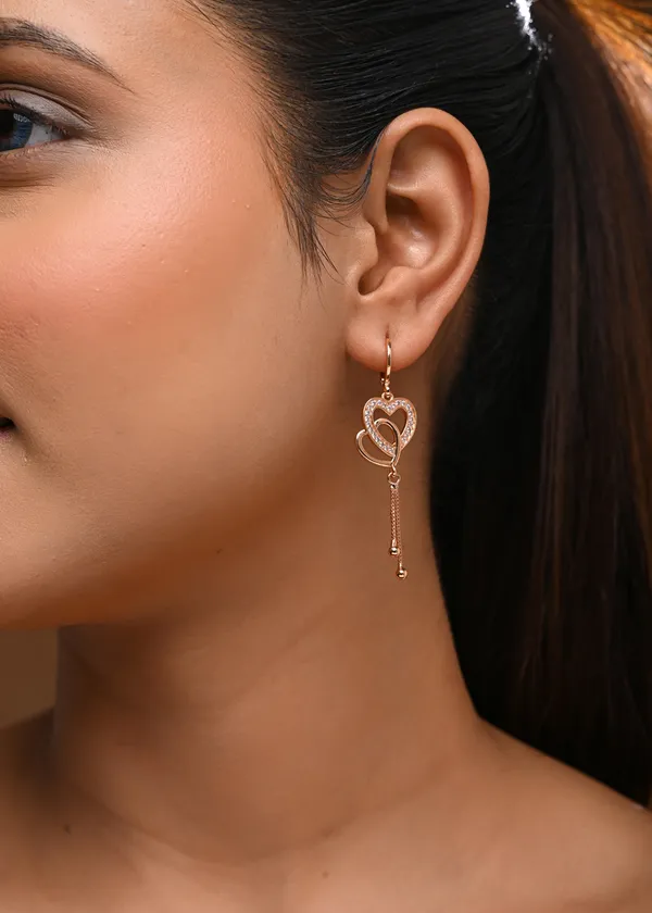Rose_Gold-Toned_Cubic_Zirconia_Heart_Drop_Earrings_with_Tassel