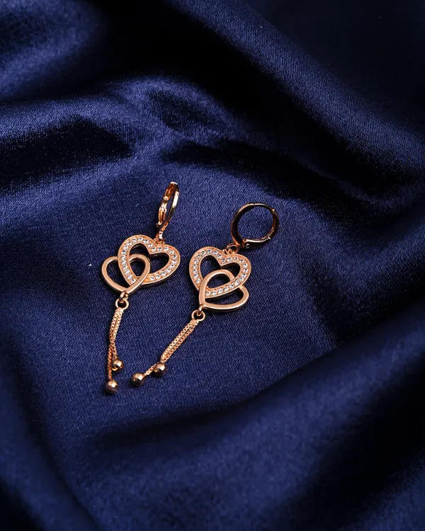 Rose_Gold-Toned_Cubic_Zirconia_Heart_Drop_Earrings_with_Tassel