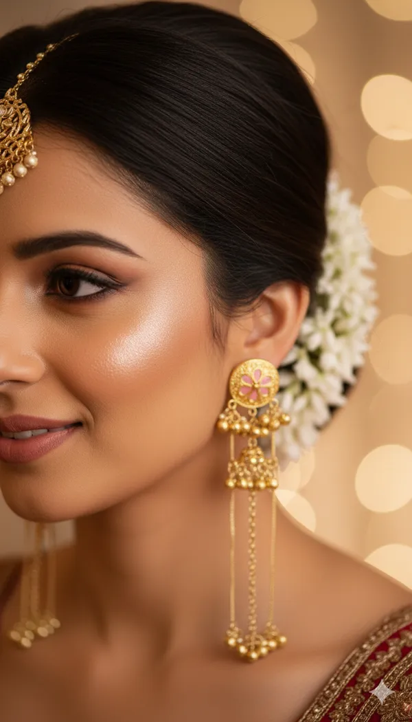 Antique_Gold_Floral_Chain_Drop_Earrings