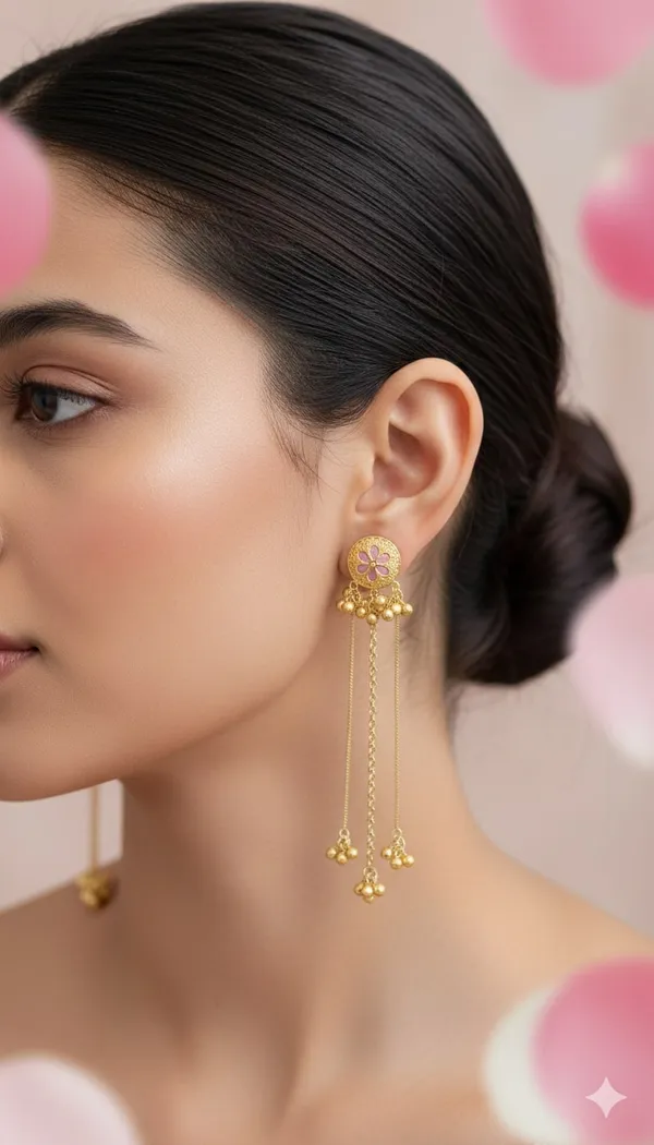 Antique_Gold_Floral_Chain_Drop_Earrings