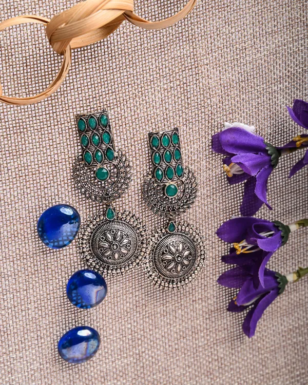Grand_Oxidized_Silver-Toned_Kundan-Style_Drop_Earrings_with_Emerald_Green_Stones