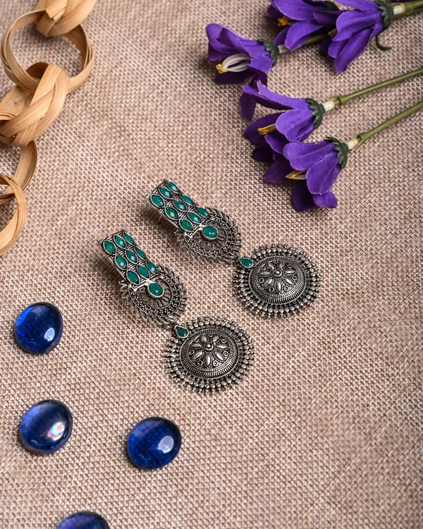 Grand_Oxidized_Silver-Toned_Kundan-Style_Drop_Earrings_with_Emerald_Green_Stones