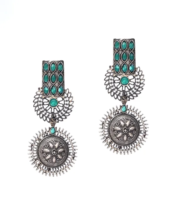 Grand_Oxidized_Silver-Toned_Kundan-Style_Drop_Earrings_with_Emerald_Green_Stones