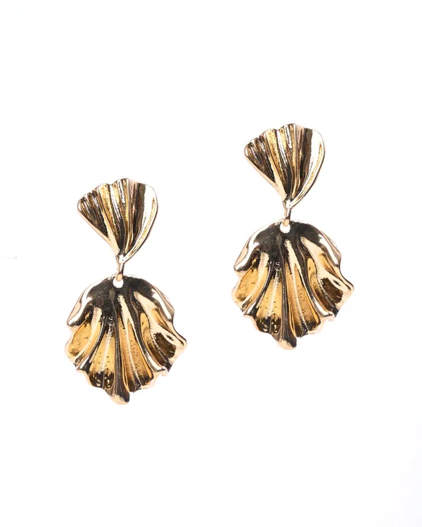 Gold-Toned_Sculptural_Shell_or_Petal_Drop_Earrings