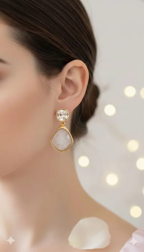 Gold_Tone_Crystal_&_Textured_Stone_Drop_Earrings