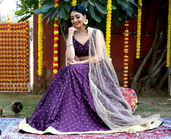 Wine_Silk_Lehenga_with_Net_Dupatta_and_Unstitched_Blouse