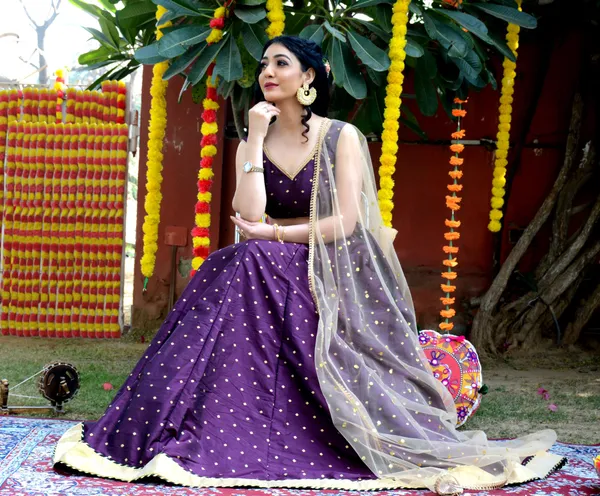 Wine_Silk_Lehenga_with_Net_Dupatta_and_Unstitched_Blouse