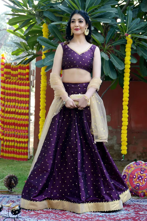 Wine_Silk_Lehenga_with_Net_Dupatta_and_Unstitched_Blouse