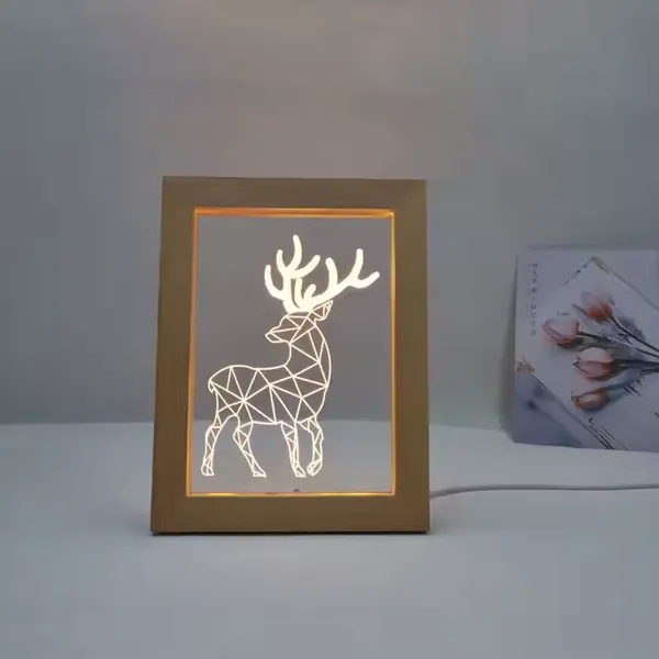 3D_Illusion_Led_Wooden_Frame_(Deer)