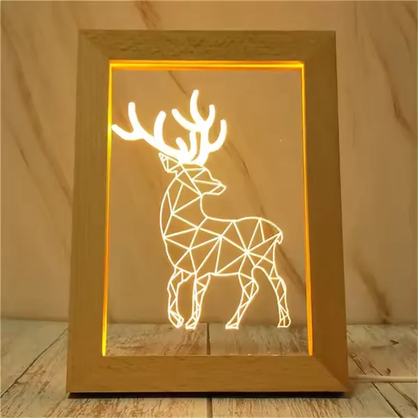 3D_Illusion_Led_Wooden_Frame_(Deer)