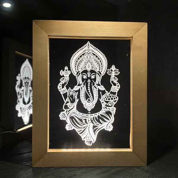 3D_Illusion_Led_Wooden_Frame_(Ganpati)