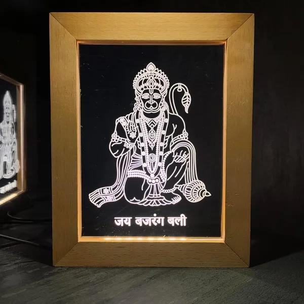 3D_Illusion_Led_Wooden_Frame_(Hanuman)
