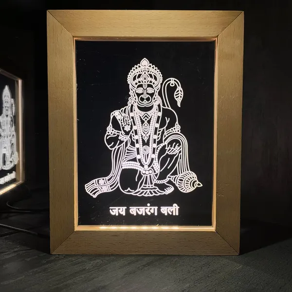 3D_Illusion_Led_Wooden_Frame_(Hanuman)