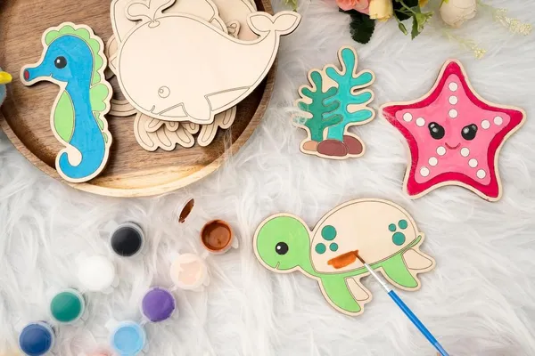 Diy_Mdf_Sea_Animals_Coloring_Kit