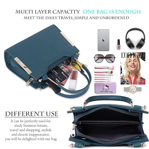 Blue_Trendy_Sling_Bag_By_Vinsage__Adjustable_Strap,_Dual_Handles__Two_Compartments