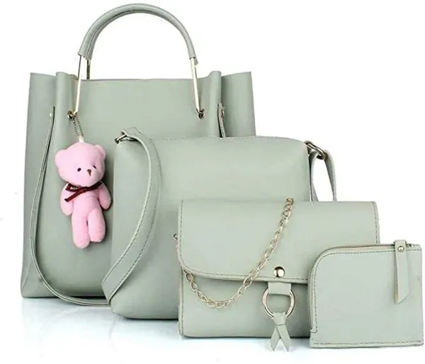 Pista_Shoulder_Pu-Leather_Handbags_For_Women'S._Combo_Set_Of_4