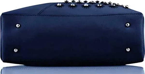 Blue_Shoulder_Pu-Leather_Handbags_For_Women'S._Combo_Set_Of_3_With_1_Compartment_And_1_Back_Zipper_Pocket