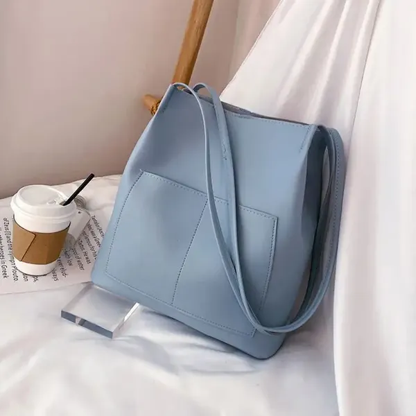 Skyblue_Women_Tote_Bag__Leather_Handbags_Casual_Ladies_Shoulder_Bags_For_Shopping._With_1_Compartment_And_Front_Pocket