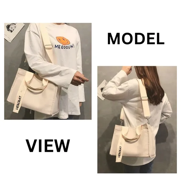 White_Korean_Canvas_Tote_Bag_-_Large-Capacity_Handbag_With_Big_Compartment,_2_Inner_Pockets__Dual_Handles