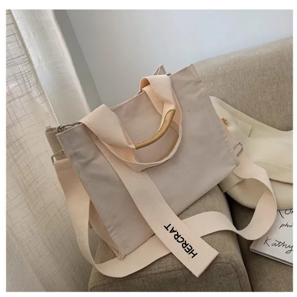 White_Korean_Canvas_Tote_Bag_-_Large-Capacity_Handbag_With_Big_Compartment,_2_Inner_Pockets__Dual_Handles