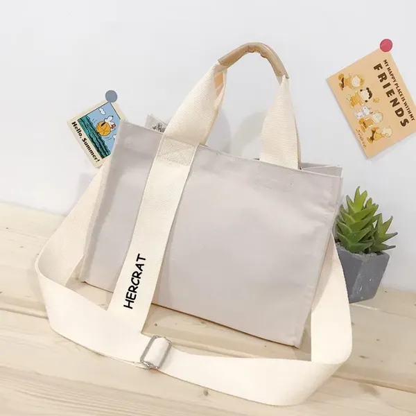 White_Korean_Canvas_Tote_Bag_-_Large-Capacity_Handbag_With_Big_Compartment,_2_Inner_Pockets__Dual_Handles