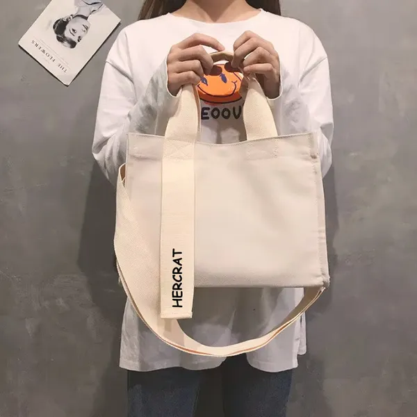 White_Korean_Canvas_Tote_Bag_-_Large-Capacity_Handbag_With_Big_Compartment,_2_Inner_Pockets__Dual_Handles