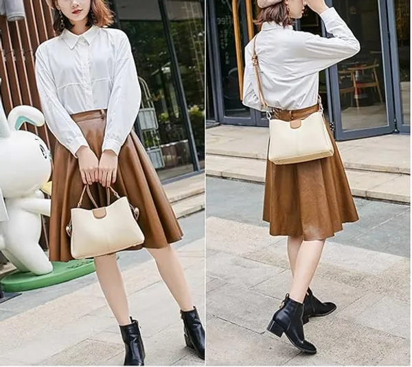 White_Designer_Ladies'_Pu-Leather_Shoulder_And_Crossbody_Bags__Large_Capacity_Travel_Bucket_Handbags