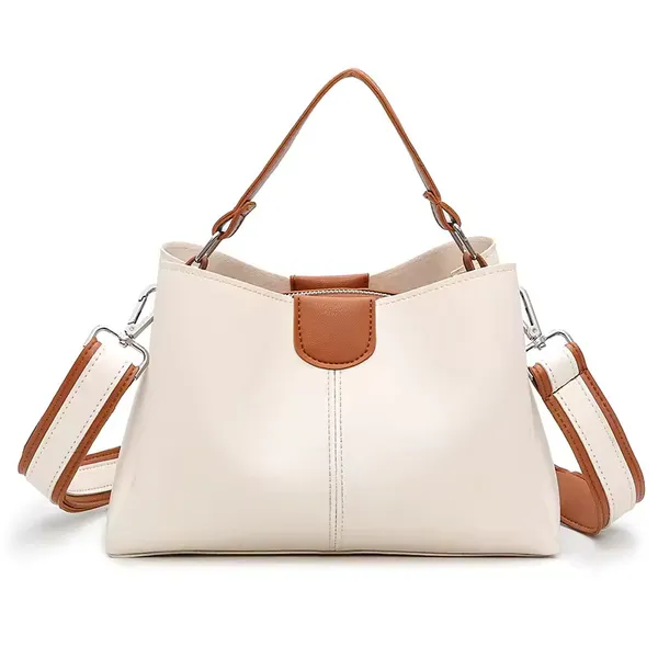 White_Designer_Ladies'_Pu-Leather_Shoulder_And_Crossbody_Bags__Large_Capacity_Travel_Bucket_Handbags