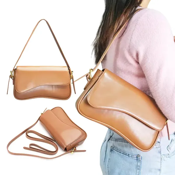 Tan_Women'S_Shoulder__Crossbody_Bag_With_Inner_Zip_Pocket__Stylish,_Functional__Perfect_For_Daily_Use