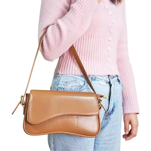 Tan_Women'S_Shoulder__Crossbody_Bag_With_Inner_Zip_Pocket__Stylish,_Functional__Perfect_For_Daily_Use