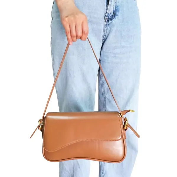 Tan_Women'S_Shoulder__Crossbody_Bag_With_Inner_Zip_Pocket__Stylish,_Functional__Perfect_For_Daily_Use