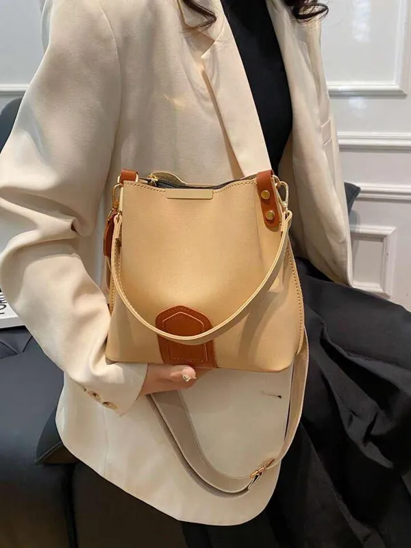 Cream_Handbag_for_Women_|_Elegant_PU_Leather_with_Spacious_Design_&_Double_Handles